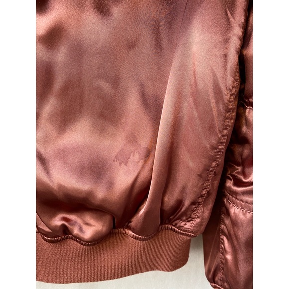 Topshop Rose/Rust Sheen Bomber - Picture 3 of 8